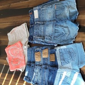 FREE SHIP EUC 7 for all mankind, true religion etc size 8